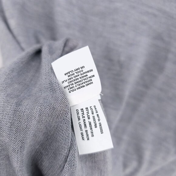 JOHNNIE-O Baron Merino Wool Blend 1/4 Zip Sweater Light Gray Heather Pullover XL - Picture 7 of 7